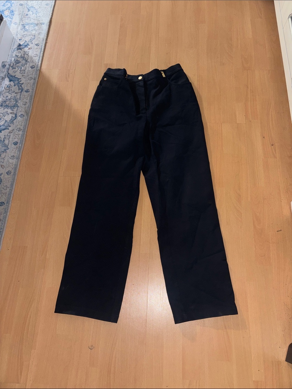 St. John sport navy blue pants with gold hardware